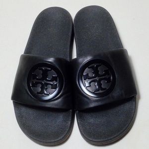 Tory Burch Lina Leather Slide Slipper Sandals Sz 8